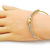 Aro Individual 07.282.0006 Oro Laminado, Diseño de Corazón y Baguette, con Blanca Zirconia Cubica, Pulido, Tono Dorado (02 MM Thickness, One size fits all)