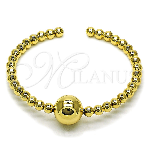 Aro Individual 07.282.0008 Oro Laminado, Diseño de Bola y Hueco, Pulido, Tono Dorado (05 MM Thickness, One size fits all)