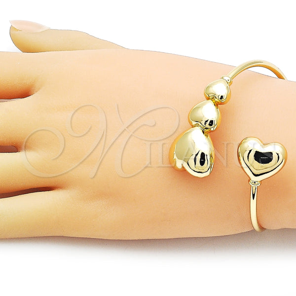 Aro Individual 07.282.0009 Oro Laminado, Diseño de Corazón, Pulido, Tono Dorado (02 MM Thickness, One size fits all)