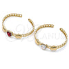 Aro Individual 07.282.0010 Oro Laminado, Diseño de Corazón y Cluster, con Blanca Zirconia Cubica and Blanca Micro Pave, Pulido, Tono Dorado (06 MM Thickness, One size fits all)