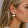 Arete Dormilona 02.282.0019 Oro Laminado, Diseño de Corazón, Pulido, Tono Dorado