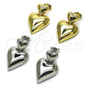 Arete Dormilona 02.282.0019 Oro Laminado, Diseño de Corazón, Pulido, Tono Dorado