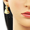 Arete Dormilona 02.282.0020 Oro Laminado, Diseño de Corazón, Pulido, Tono Dorado