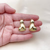Arete Dormilona 02.282.0020 Oro Laminado, Diseño de Corazón, Pulido, Tono Dorado