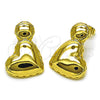 Arete Dormilona 02.282.0020 Oro Laminado, Diseño de Corazón, Pulido, Tono Dorado