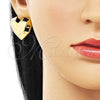 Arete Dormilona 02.282.0021 Oro Laminado, Diseño de Corazón, Pulido, Tono Dorado