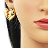 Arete Dormilona 02.282.0022 Oro Laminado, Diseño de Corazón, Pulido, Tono Dorado