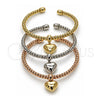 Aro Trio 07.282.0013 Oro Laminado, Diseño de Corazón, Pulido, Tres Tonos (Grosor 05 MM, Talla Unica)