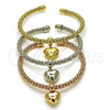 Aro Trio 07.282.0013 Oro Laminado, Diseño de Corazón, Pulido, Tres Tonos (05 MM Thickness, One size fits all)