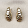 Arete Dormilona 02.163.0377 Oro Laminado, Diseño de Concha, Pulido, Tono Dorado