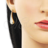 Arete Dormilona 02.163.0380 Oro Laminado, Diseño de Gota, Pulido, Tono Dorado