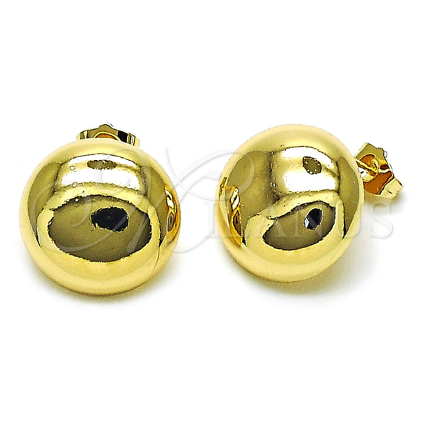 Arete Dormilona 02.163.0383 Oro Laminado, Pulido, Tono Dorado