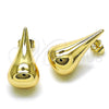 Arete Dormilona 02.195.0339 Oro Laminado, Diseño de Gota y Hueco, Pulido, Tono Dorado