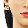 Arete Dormilona 02.195.0340 Oro Laminado, Diseño de Hueco, Pulido, Tono Dorado