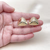 Arete Dormilona 02.195.0340 Oro Laminado, Diseño de Hueco, Pulido, Tono Dorado