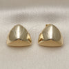 Arete Dormilona 02.195.0340 Oro Laminado, Diseño de Hueco, Pulido, Tono Dorado