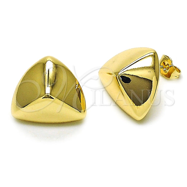 Arete Dormilona 02.195.0340 Oro Laminado, Diseño de Hueco, Pulido, Tono Dorado