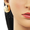 Arete Dormilona 02.195.0341 Oro Laminado, Diseño de Hueco y Bola, Pulido, Tono Dorado