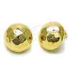 Arete Dormilona 02.195.0341 Oro Laminado, Diseño de Hueco y Bola, Pulido, Tono Dorado