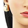 Arete Dormilona 02.195.0344 Oro Laminado, Diseño de Hueco, Pulido, Tono Dorado