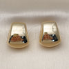 Arete Dormilona 02.195.0344 Oro Laminado, Diseño de Hueco, Pulido, Tono Dorado