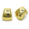 Arete Dormilona 02.195.0344 Oro Laminado, Diseño de Hueco, Pulido, Tono Dorado