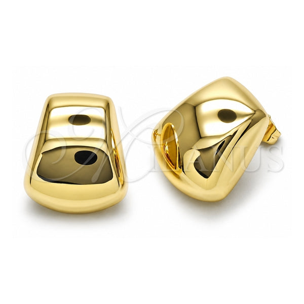 Arete Dormilona 02.195.0344 Oro Laminado, Diseño de Hueco, Pulido, Tono Dorado