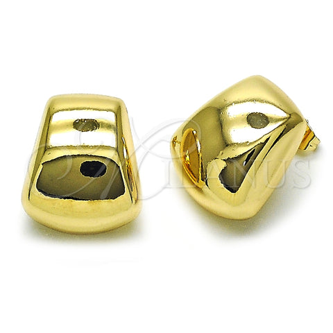 Arete Dormilona 02.195.0344 Oro Laminado, Diseño de Hueco, Pulido, Tono Dorado