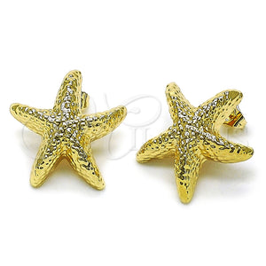Arete Dormilona 02.195.0345 Oro Laminado, Diseño de Estrella, Pulido, Tono Dorado