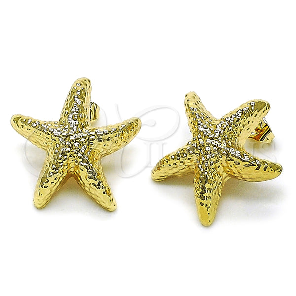 Arete Dormilona 02.195.0345 Oro Laminado, Diseño de Estrella, Pulido, Tono Dorado