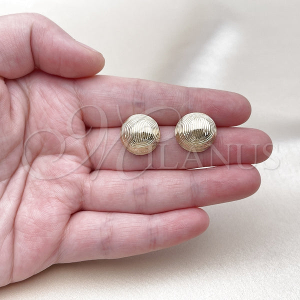 Arete Dormilona 02.195.0346 Oro Laminado, Diseño de Bola, Diamantado, Tono Dorado