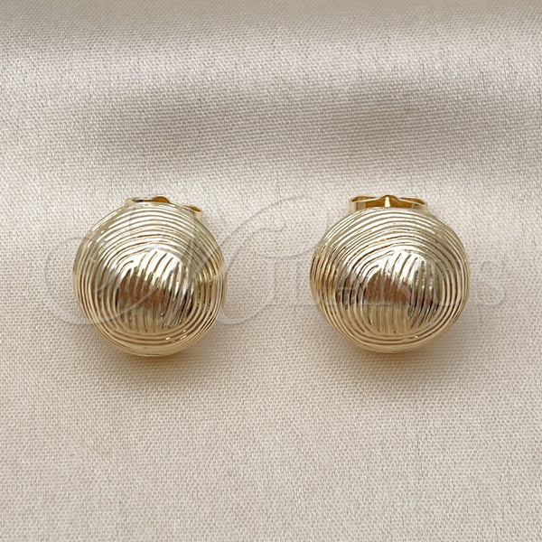 Arete Dormilona 02.195.0346 Oro Laminado, Diseño de Bola, Diamantado, Tono Dorado