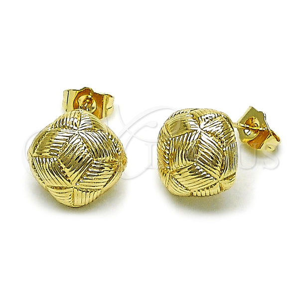 Arete Dormilona 02.195.0348 Oro Laminado, Diamantado, Tono Dorado