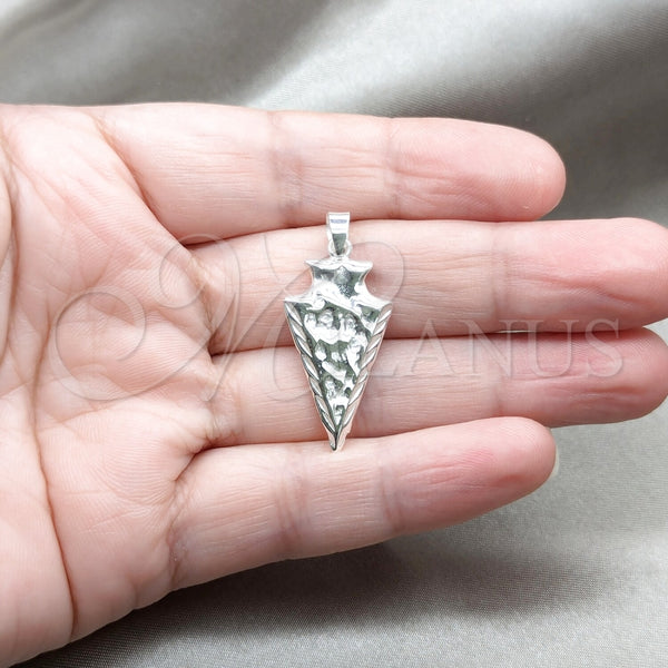 Dije Elegante 05.392.0112 Plata Rodinada, Diseño de Flecha, Pulido, Tono Plateado