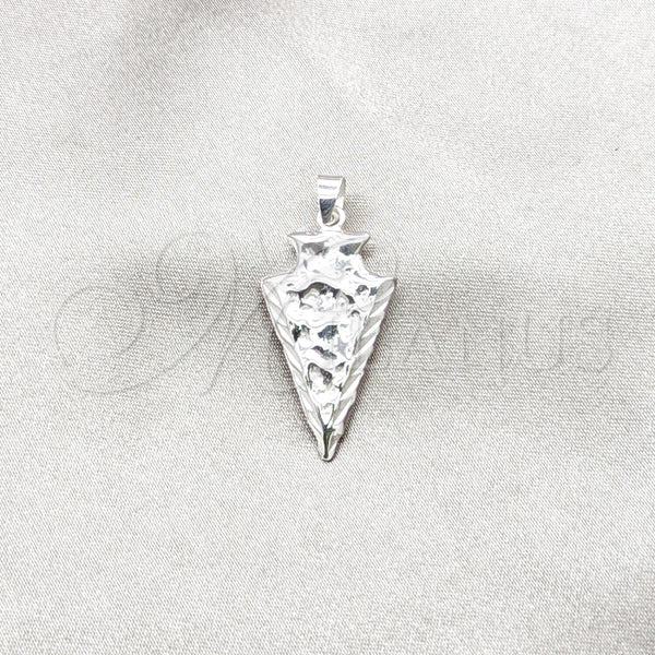 Dije Elegante 05.392.0112 Plata Rodinada, Diseño de Flecha, Pulido, Tono Plateado