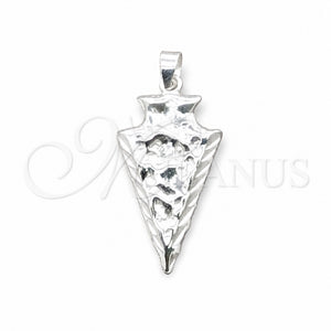 Dije Elegante 05.392.0112 Plata Rodinada, Diseño de Flecha, Pulido, Tono Plateado