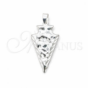 Dije Elegante 05.392.0112 Plata Rodinada, Diseño de Flecha, Pulido, Tono Plateado