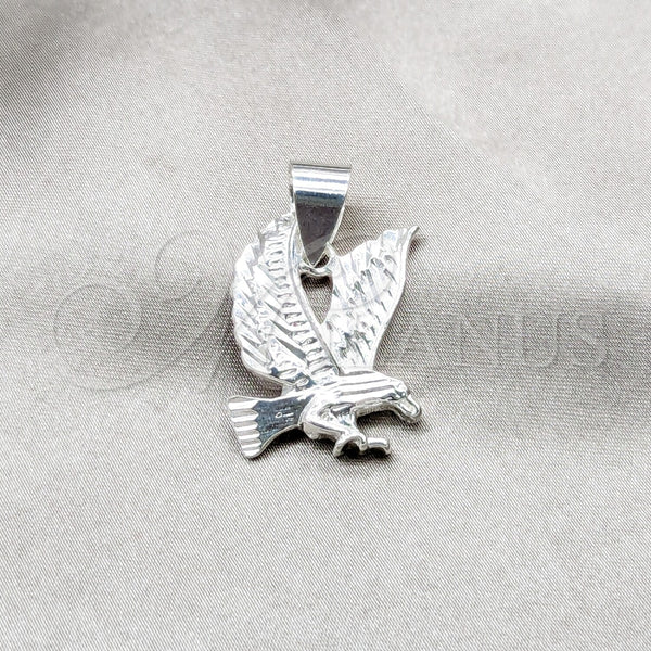 Dije Elegante 05.392.0113 Plata Rodinada, Diseño de Águila, Pulido, Tono Plateado