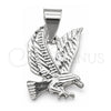 Dije Elegante 05.392.0113 Plata Rodinada, Diseño de Águila, Pulido, Tono Plateado