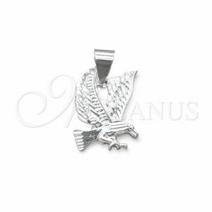 Dije Elegante 05.392.0113 Plata Rodinada, Diseño de Águila, Pulido, Tono Plateado