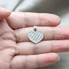 Dije Elegante 05.392.0120 Plata Rodinada, Diseño de Corazón, Pulido, Tono Plateado