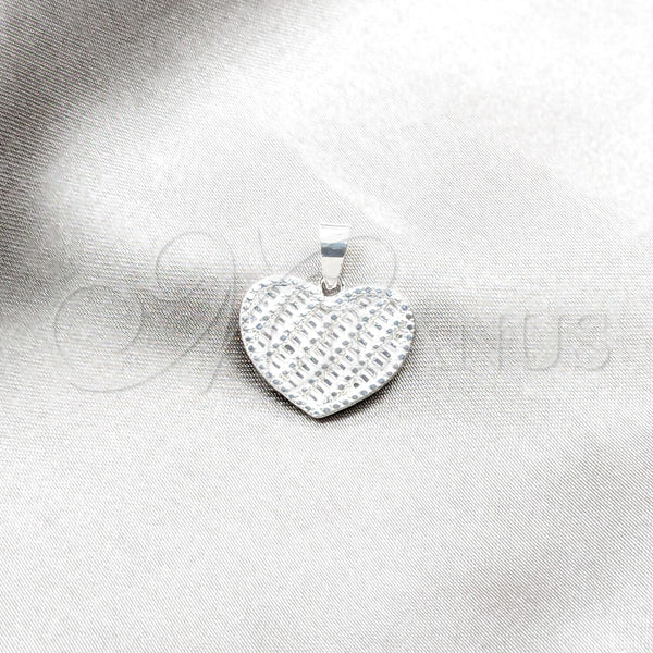 Dije Elegante 05.392.0120 Plata Rodinada, Diseño de Corazón, Pulido, Tono Plateado