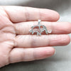 Dije Elegante 05.392.0121 Plata Rodinada, Diseño de Elefante, Pulido, Tono Plateado