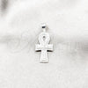 Dije Elegante 05.392.0122 Plata Rodinada, Diseño de Cruz, Pulido, Tono Plateado