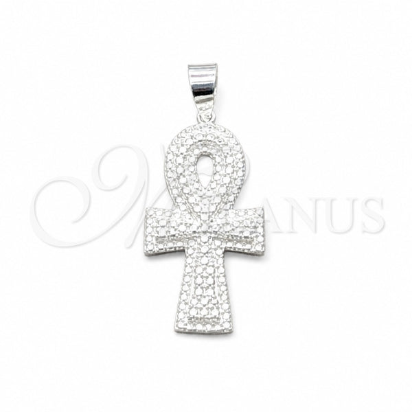Dije Elegante 05.392.0122 Plata Rodinada, Diseño de Cruz, Pulido, Tono Plateado