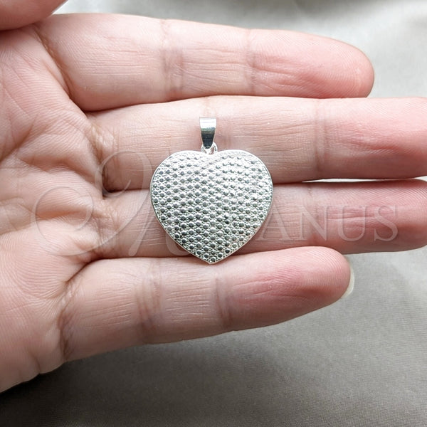Dije Elegante 05.392.0123 Plata Rodinada, Diseño de Corazón, Pulido, Tono Plateado