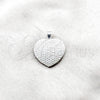 Dije Elegante 05.392.0123 Plata Rodinada, Diseño de Corazón, Pulido, Tono Plateado