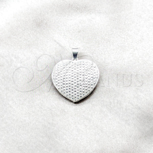 Dije Elegante 05.392.0123 Plata Rodinada, Diseño de Corazón, Pulido, Tono Plateado