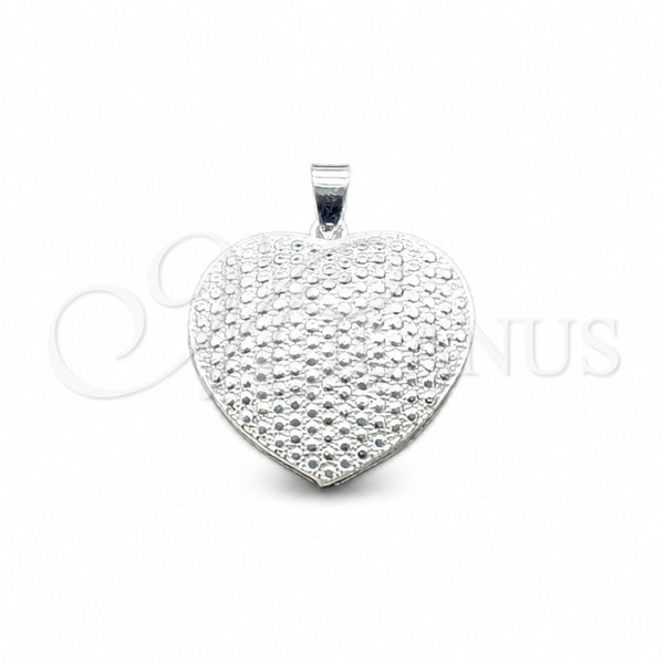 Dije Elegante 05.392.0123 Plata Rodinada, Diseño de Corazón, Pulido, Tono Plateado