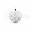 Dije Elegante 05.392.0123 Plata Rodinada, Diseño de Corazón, Pulido, Tono Plateado
